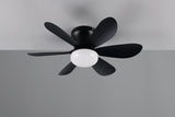 Ventilador de techo con luz LUND LED regulable DC negro 53cm 8W mando R67462132
