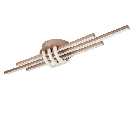 Plafón de techo Trio Cinto grande LED marrón café 3000K 81cm R67873165