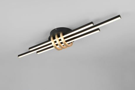 Plafón de techo Trio Cinto schwarz-gold R67873180