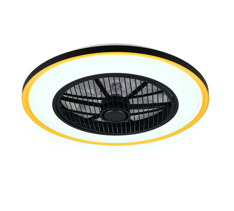 Plafón de techo Trio Varpula LED negro y dorado CCT Ø55cm R69272180