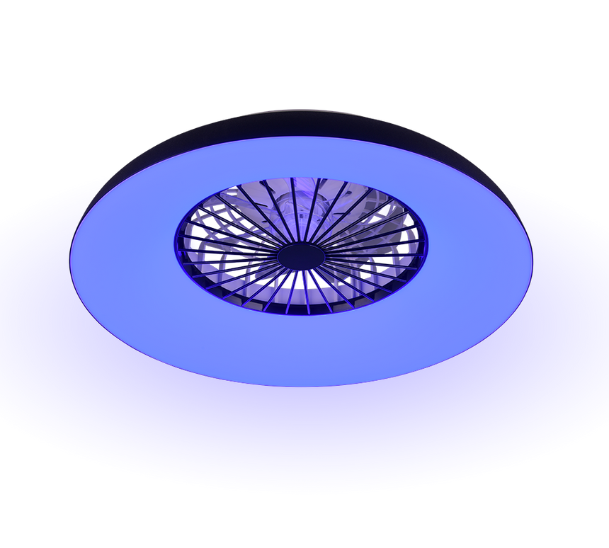 Plafón de techo Trio Svaerholt LED negro CCT Ø60cm R69302102