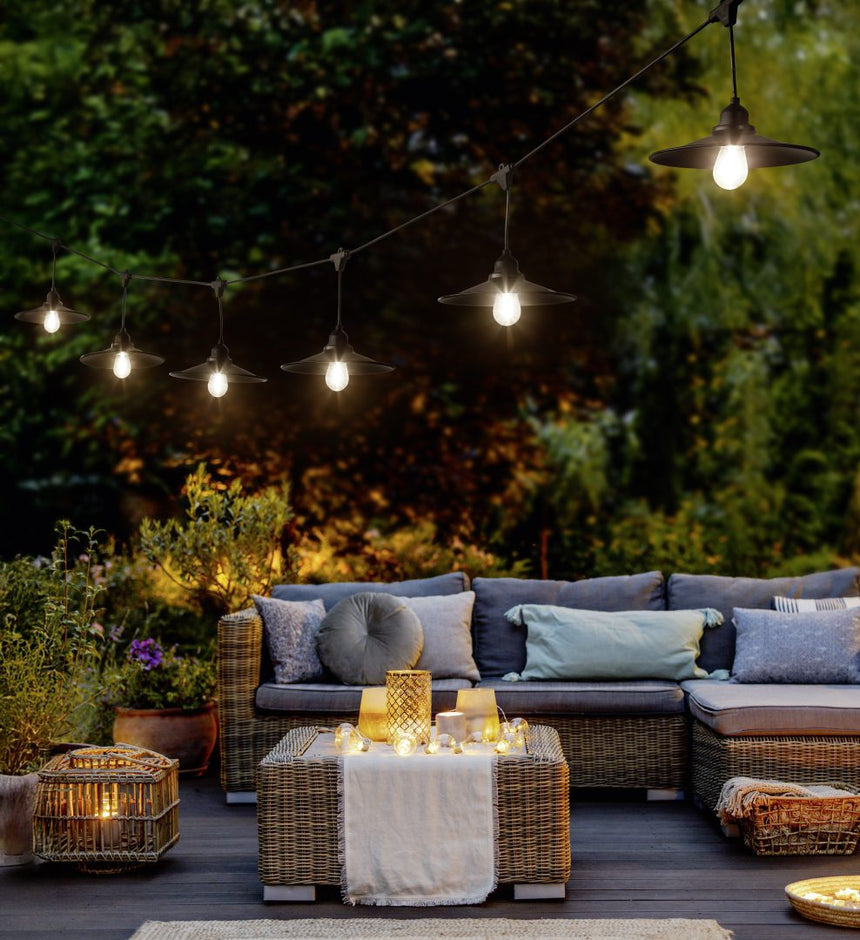 Guirnalda decorativa de exterior Trio Chain LED 10 luces negro mate 3000K IP44 6,5m R74771932 - vista 4