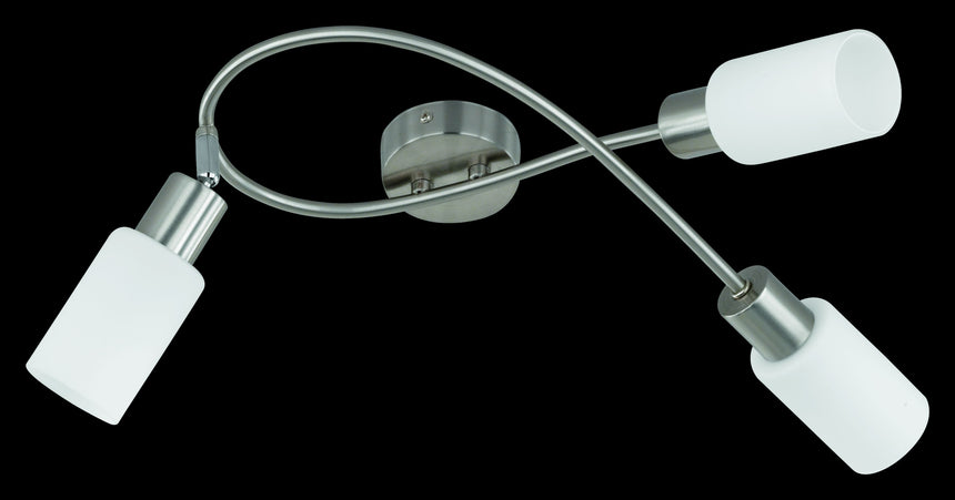 Foco Trio Mars LED níquel mate 2700K 45cm R80013907