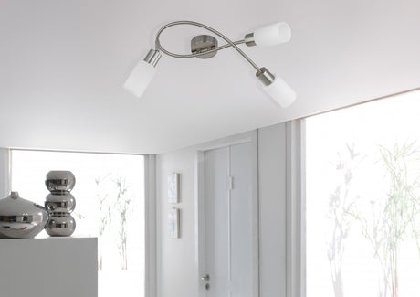 Foco Trio Mars LED níquel mate 2700K 45cm R80013907