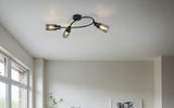 Foco Trio Mars LED negro mate 2700K 45cm R80013932