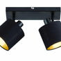 Foco Trio Tommy 2 luces negro mate y dorado — ref. R80332079 (1)