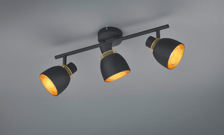 Foco Trio Punch LED negro mate 2700K 45,5cm R80813032