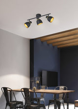 Foco Trio Punch LED negro mate 2700K 45,5cm R80813032