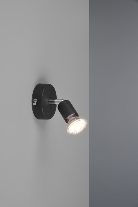 Foco Trio Paris LED negro mate 3000K Ø8cm R80911032