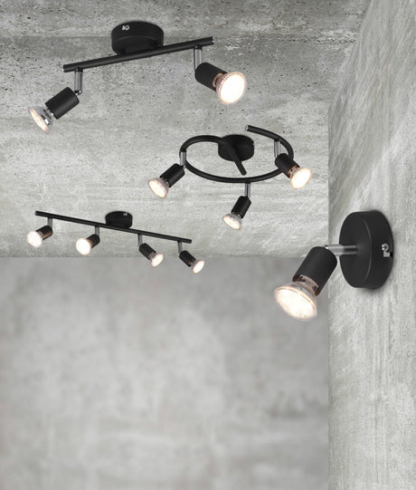 Foco Trio Paris 2 luces negro mate — ref. R80912032 (3)