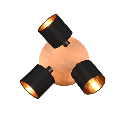 Foco Trio Tommy LED madera 2700K Ø46,5cm R81333930