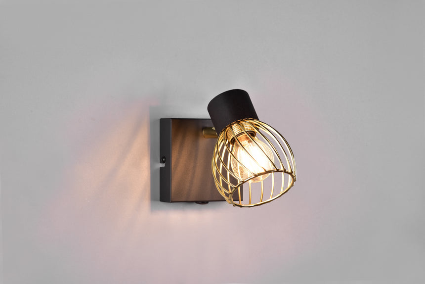 Foco Trio Ardon LED negro y dorado 3000K Ø9cm R81381080