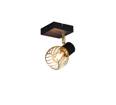 Foco Trio Ardon LED negro y dorado 3000K Ø9cm R81381080