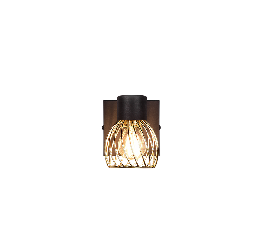 Foco Trio Ardon LED negro y dorado 3000K Ø9cm R81381080