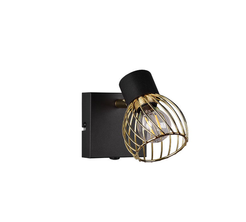 Foco Trio Ardon LED negro y dorado 3000K Ø9cm R81381080