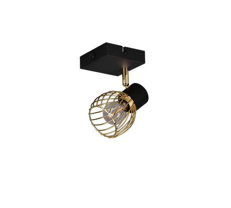 Foco Trio Ardon LED negro y dorado 3000K Ø9cm R81381080