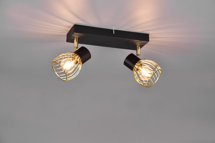 Foco Trio Ardon LED negro y dorado 3000K 29,5cm R81382080