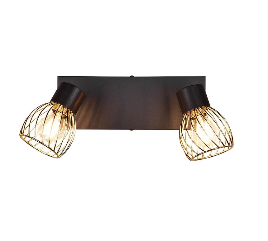 Foco Trio Ardon LED negro y dorado 3000K 29,5cm R81382080
