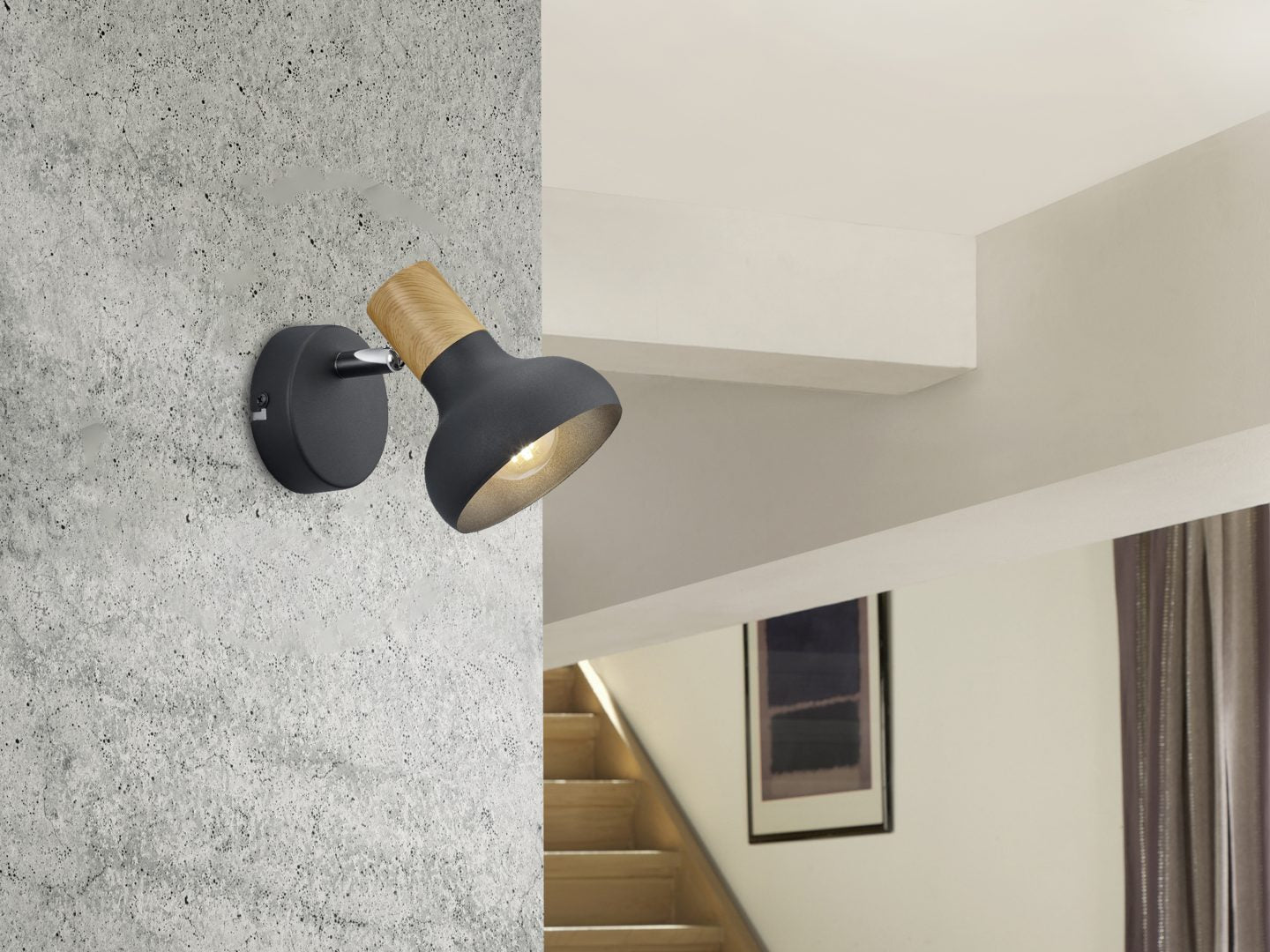 Trio Latika Foco metal negro mate R81521032