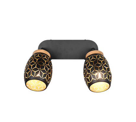 Foco Trio Bidar LED negro y dorado 2700K 28cm R81572080