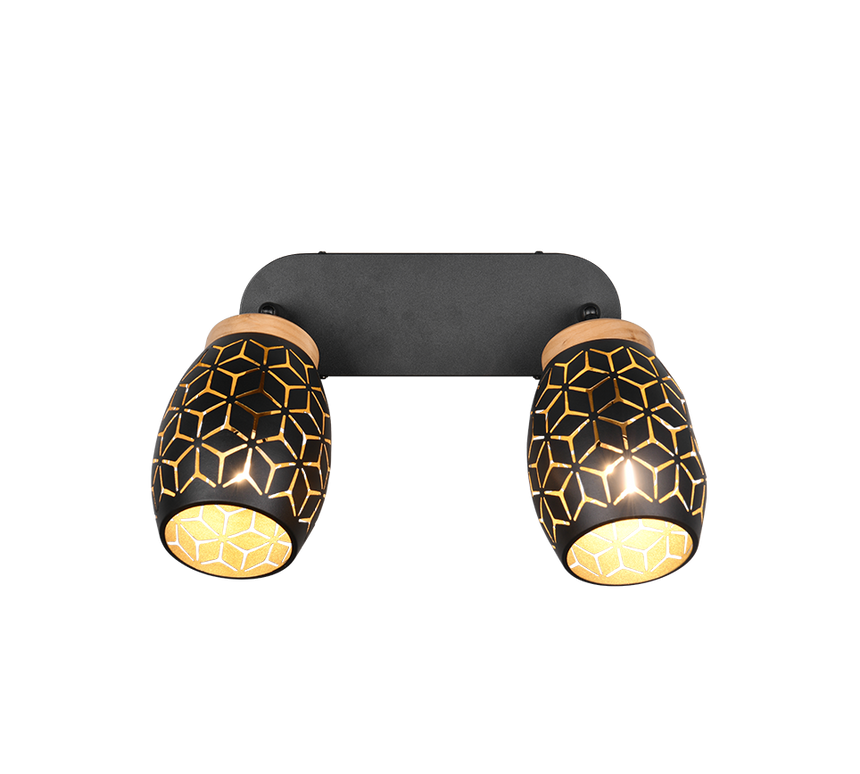 Foco Trio Bidar LED negro y dorado 2700K 28cm R81572080