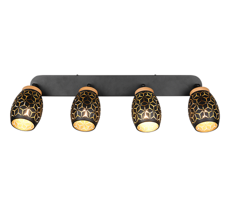 Foco Trio Bidar LED negro y dorado 2700K 74cm R81574080
