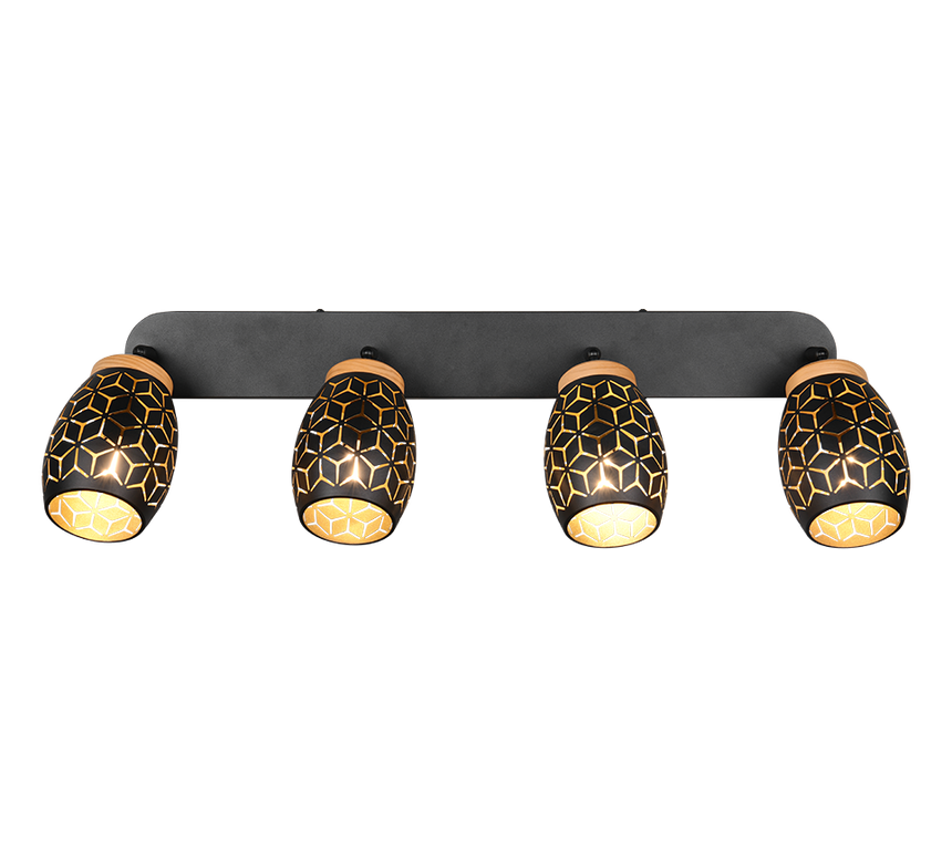 Foco Trio Bidar LED negro y dorado 2700K 74cm R81574080