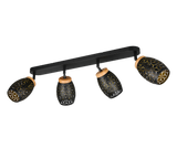Foco Trio Bidar LED negro y dorado 2700K 74cm R81574080