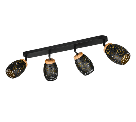 Foco Trio Bidar LED negro y dorado 2700K 74cm R81574080