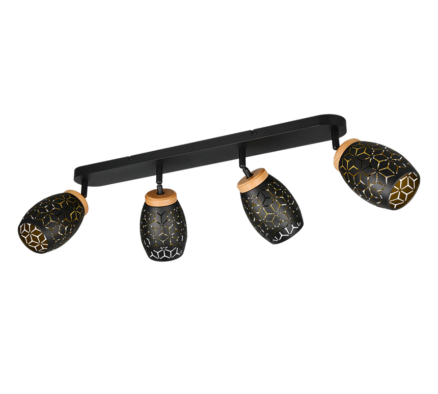 Foco Trio Bidar LED negro y dorado 2700K 74cm R81574080