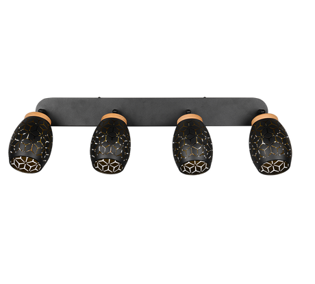 Foco Trio Bidar LED negro y dorado 2700K 74cm R81574080