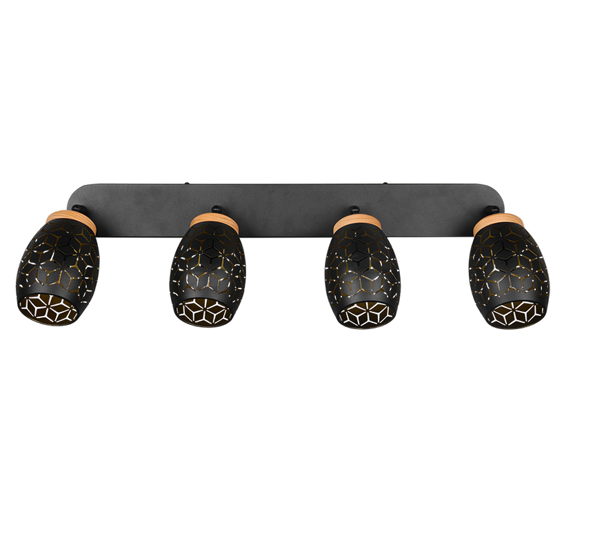 Foco Trio Bidar LED negro y dorado 2700K 74cm R81574080