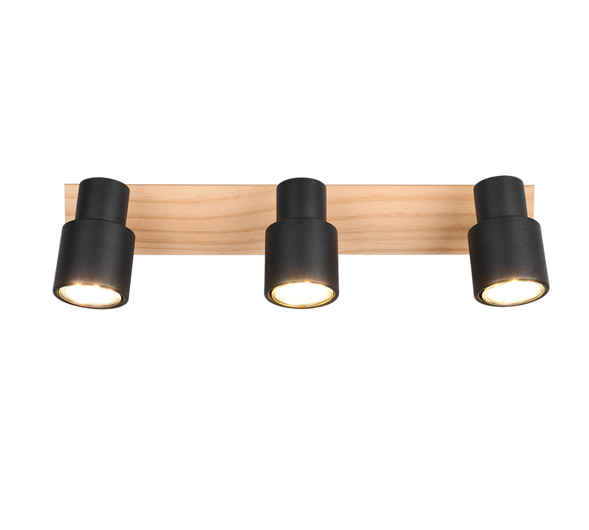 Foco Trio Pierre LED negro mate 3000K 46cm R81983032