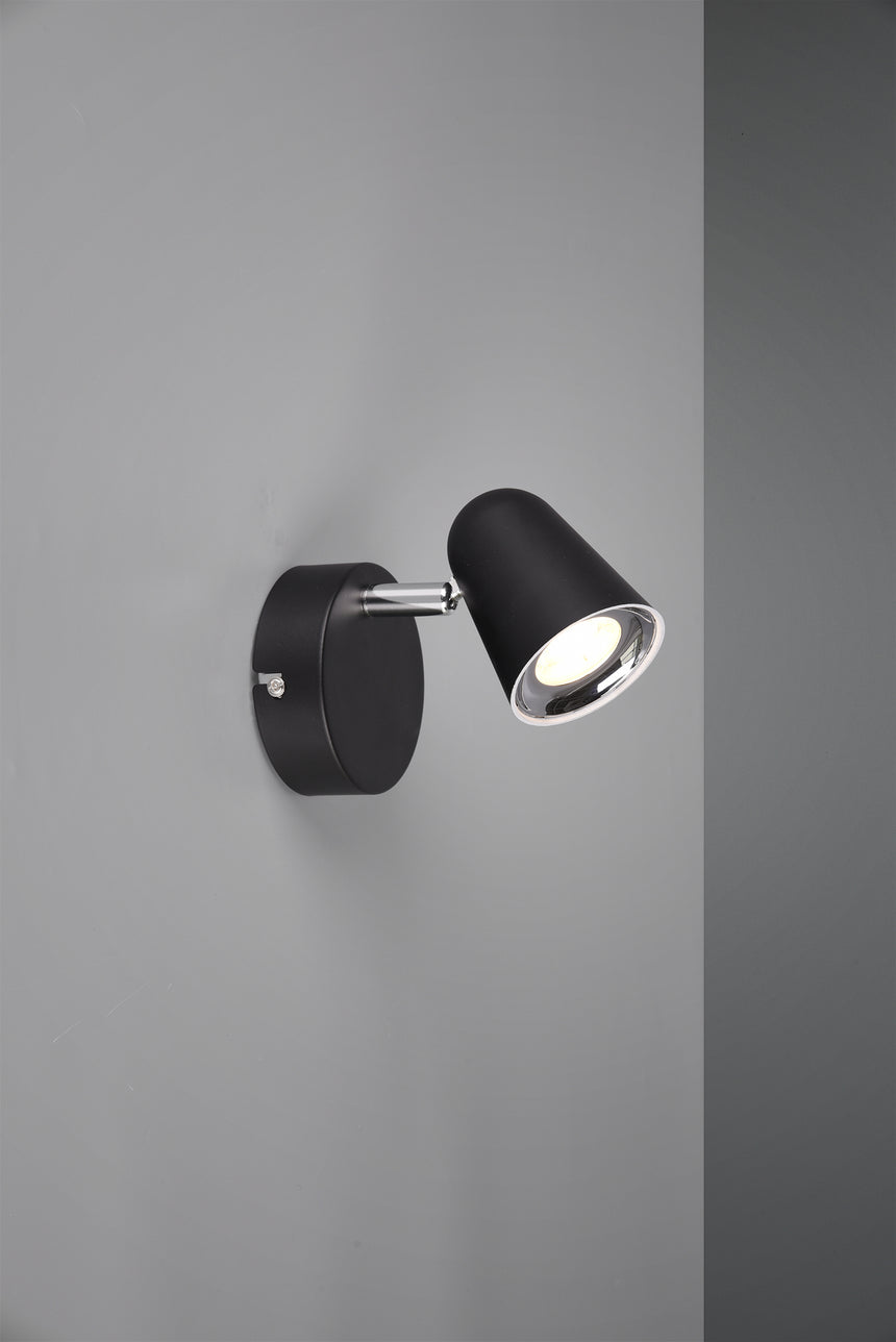 Foco Trio Toulouse LED negro mate 3000K regulable 9cm R82121132
