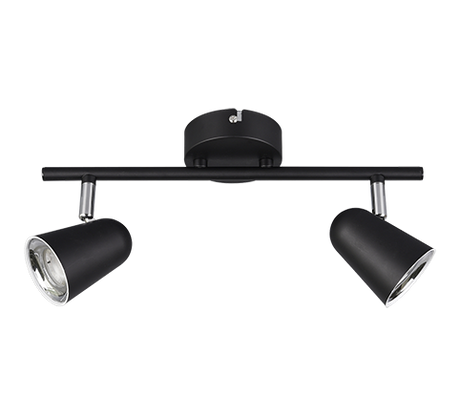 Foco Trio Toulouse LED 2 luces 3000K 34cm negro mate — ref. R82122132 (2)