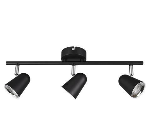 Foco Trio Toulouse LED 3 luces 3000K 48cm negro mate — ref. R82123132 (2)