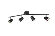 Foco Trio Toulouse LED 4 luces negro mate 3000K 78cm R82124132