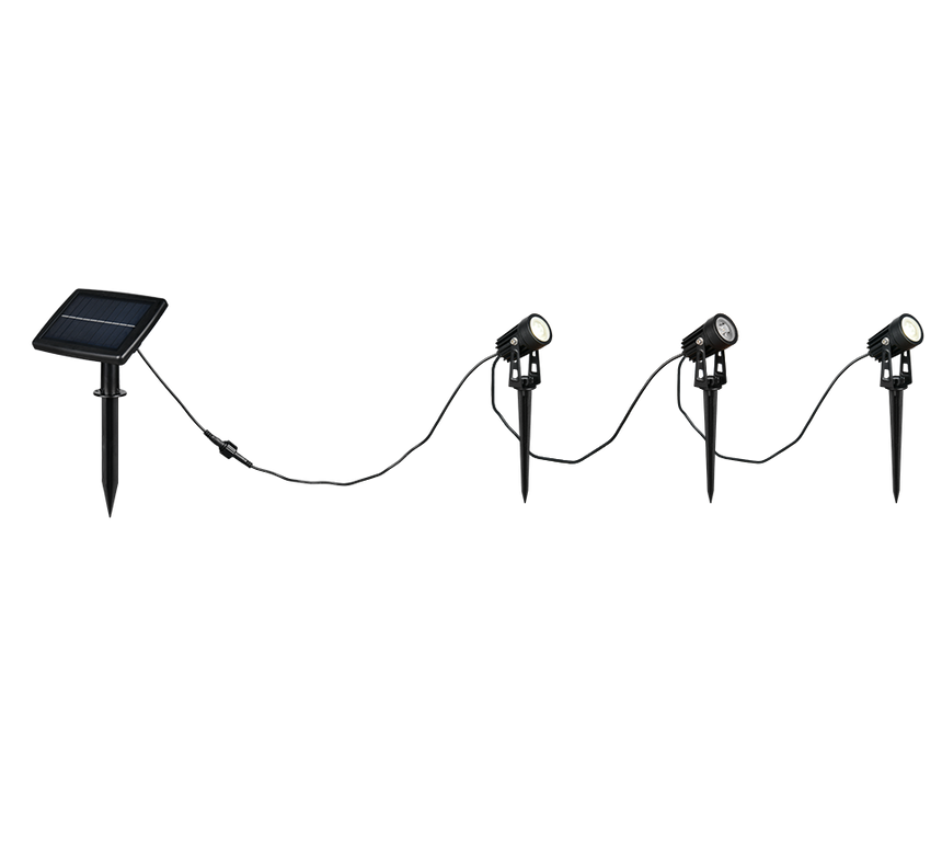 Foco de exterior Trio Obidos LED solar portátil 3 luces negro mate 4000K IP44 R83256332 - vista 2