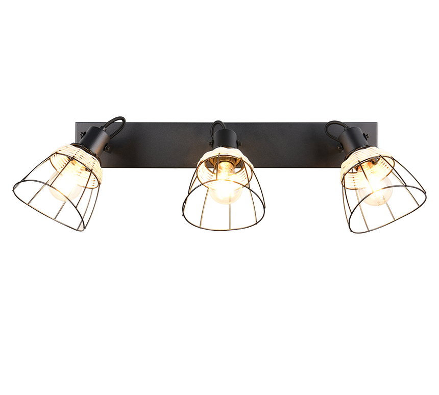Foco Trio Jerome LED negro mate 2700K 62cm R86233032