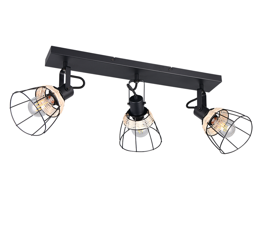 Foco Trio Jerome LED negro mate 2700K 62cm R86233032