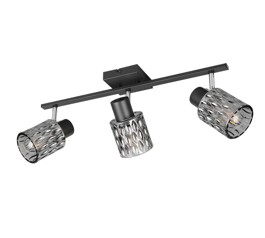 Foco Trio Jack LED negro mate 2700K 55cm R86423032