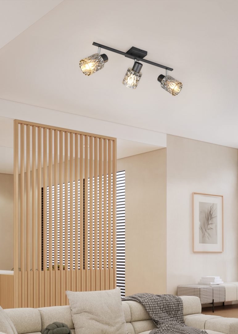 Foco Trio Jack LED negro mate 2700K 55cm R86423032