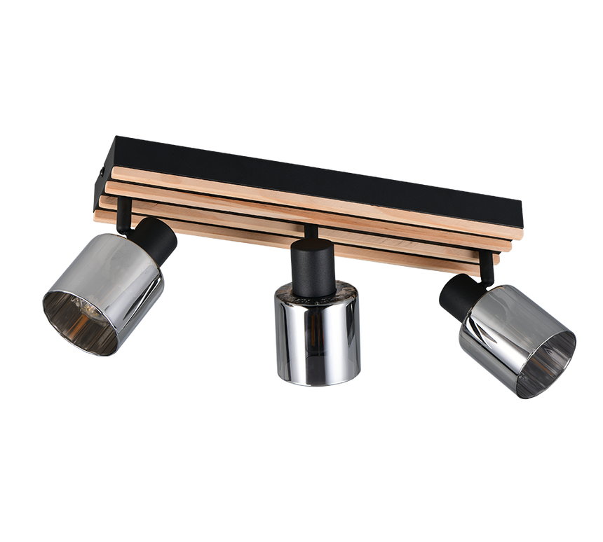 Foco Trio Travia LED negro mate 2700K 52,5cm R86533032