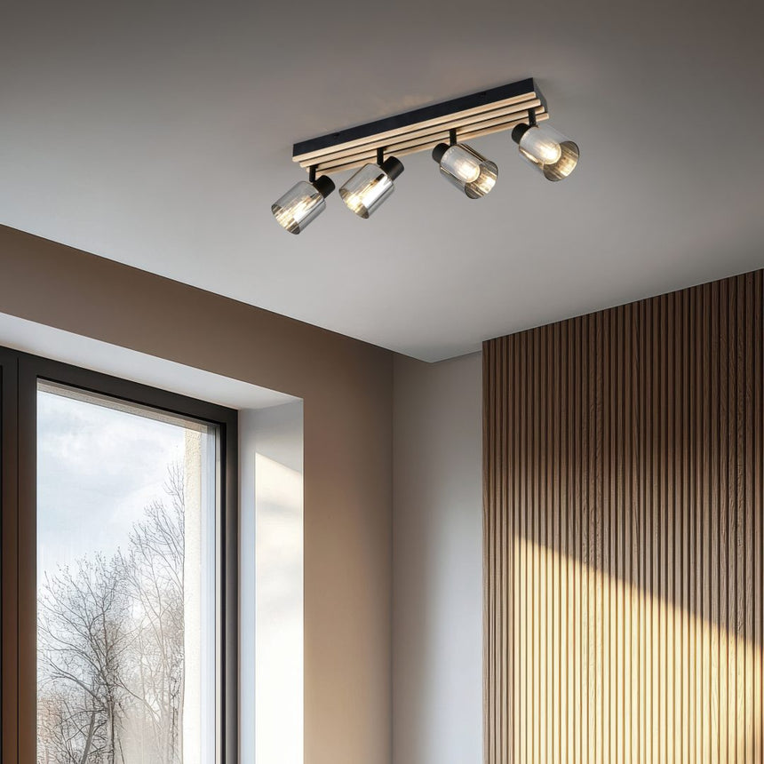 Foco Trio Travia LED negro mate 2700K 64,5cm R86534032