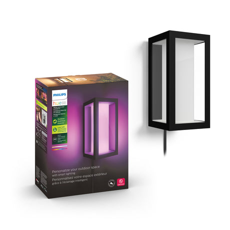 Philips Hue White and Color Ambiance Aplique de pared Impress negro RGBW 16W IP44 1742930P7