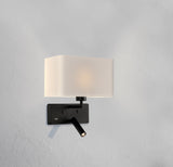 ACB Romeo Aplique 16/3971 Niquel Mate, LED 3W 3000K 285lm + LED E27 15W, CRI90 , Dos interruptores, Orientable, Con USB, CON USBC A3971081NM