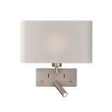 ACB Romeo Aplique 16/3971 Niquel Mate, LED 3W 3000K 285lm + LED E27 15W, CRI90 , Dos interruptores, Orientable, Con USB, CON USBC A3971081NM