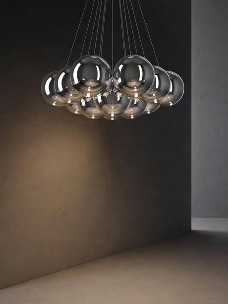Lodes Lámpara colgante Random Cloud 14 luces Ø23cm negro acero azul intenso LED 3000K 22113-8630