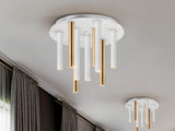 Plafón Schuller Varas 9 luces oro y bl 374064