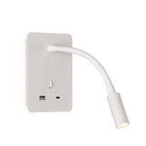 ACB Senda Aplique 16/3835 Blanco texturado, LED 3W 3000K 285lm, CRI90 , Con interruptor, Orientable, Con USB, CON USBC A3835001B